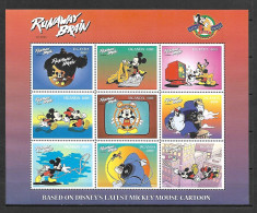 Disney Uganda 1998 Runaway Brain Sheetlet MNH - Disney