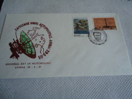 GREECE   COMMEMORATIVE COVER  UNIVERSAL DAY OF METEOROLOGY ATHEN 1981 - Cartoline Maximum