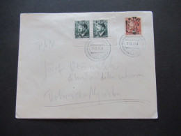 11.5.1945 Böhmen Und Mähren Hitler Marken Mit Aufdruck Zistamene Und Löwe Stempel Neuenburg (Elbe) Jungbunzlau Nymburk - Cartas & Documentos