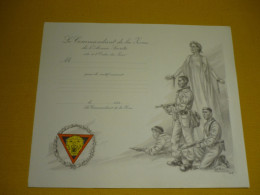 WW2 - Citation à L'Ordre Du Jour , Diplôme Vierge Illustré Par James Thiriar - Sigle Piron-brigade - Oorlog 1939-45