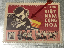 SOUTH VIETNAM Stamps(1966-LALUTTE ET LA CONS TRUCTION-0d80) Piled ERROR(printing)2 STAMPS-vyre Rare - Viêt-Nam