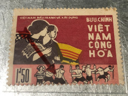 SOUTH VIETNAM Stamps(1966-LALUTTE ET LA CONS TRUCTION-0d80) Piled ERROR(printing)2 STAMPS-vyre Rare - Viêt-Nam