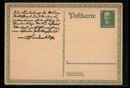 AK Postkarte Mit Ganzsache Paul Von Hindenburg  - Cartoline