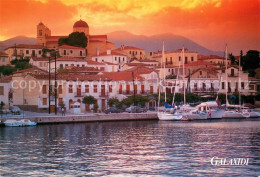 73618470 Glaxidi Ansicht Vom Hafen Aus Abendstimmung  - Grèce