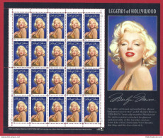 1995 Stati Uniti, Marilyn Monroe Foglio Di 20 Valori ,n° 2683 ATTORI FOGLIO  M - Altri & Non Classificati