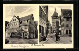 AK Waiblingen, Cafe Und Gasthaus Hermann Rebstock, Strassenpartie Mit Seifensiederei  - Waiblingen