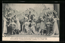 AK Coburg, Herrenabend Turngenossenschaft 1911, Die 12 Schönen Hellenen Attraktionsnummer Der Amerikan Park Bruxelles  - Coburg