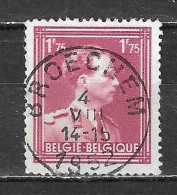 832  Leopold III Col Ouvert - Bonne Valeur - Oblit. Centrale BROECHEM - LOOK!!!! - 1936-1957 Open Kraag