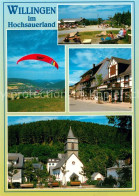 73617759 Willingen Sauerland Gleitschirmfliegen Panorama Kirche Strassenpartie W - Sonstige & Ohne Zuordnung