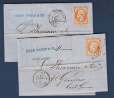 Lot De 2 Lettres Avec Napoléon N° 23 - 1862 Napoleon III