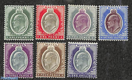 Malta 1903 Definitives Edward VII, WM CA-crown 7v, Unused (hinged) - Malta