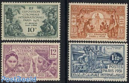 French India 1931 Colonial Exposition 4v, Mint NH, History - Transport - Ships And Boats - Ongebruikt