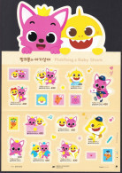South Korea 2024 Pinkfong And Baby Shark, Korean Character, Full Sheet - Other & Unclassified