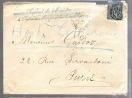 79972 -  Cursive  Bleue  Cabinet Du  Ministre /  De  L'Instruction  Publique Et Des  Beaux Arts - 1877-1920: Période Semi Moderne