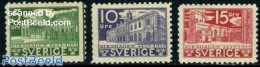 Sweden 1935 Parliament 3v All Sides Perforated, Mint NH, History - History - Art - Architecture - Ungebraucht