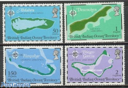 British Indian Ocean 1975 Island Maps 4v, Mint NH, Various - Maps - Geografia
