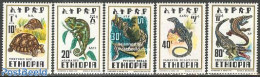 Ethiopia 1976 Reptiles 5v, Mint NH, Nature - Animals (others & Mixed) - Reptiles - Turtles - Etiopía