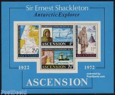 Ascension 1972 Sir Ernest Shackleton S/s, Mint NH, History - Science - Transport - Various - Explorers - The Arctic & .. - Exploradores
