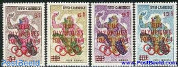 Cambodia 1964 Olympic Games 4v, Mint NH, Nature - Sport - Monkeys - Olympic Games - Art - Fairytales - Cuentos, Fabulas Y Leyendas