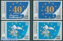 Greece 1989 EUR. ELECTIONS/COUNCIL 4V (2V COIL, 2V ALL PERF.), Mint NH, History - Europa Hang-on Issues - Ongebruikt