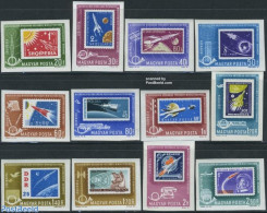 Hungary 1963 Postal Ministers Conference 12v Imperforated, Mint NH, Nature - Transport - Dogs - Post - Stamps On Stamp.. - Neufs