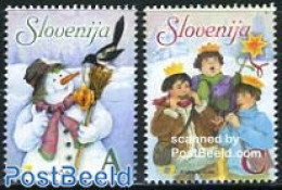 Slovenia 2006 Christmas 2v, Mint NH, Nature - Religion - Birds - Christmas - Natale