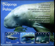 Palau 2010 Dugongs Of Palau 3v M/s, Mint NH, Nature - Fish - Sea Mammals - Pesci