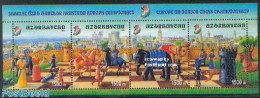Azerbaijan 2002 European Junior Chess S/s, Mint NH, History - Nature - Sport - Knights - Elephants - Horses - Chess - Scacchi