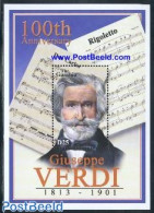 Gambia 2001 Verdi S/s, Mint NH, Performance Art - Music - Staves - Muziek