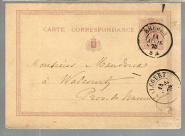 79974 -  Entier  Pour WALCOURT - Tarjetas 1871-1909