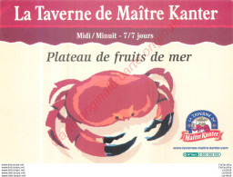 Carte Pub.  LA TAVERNE DE MAITRE KANTER . - Advertising