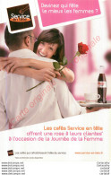 Carte Pub.  LES CAFES SERVICE EN TETE . JOURNEE DE LA FEMME . - Advertising