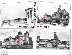 71. Souivenir De MONTCEAU LES MINES .  CP Multivues . - Montceau Les Mines