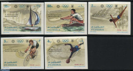Fujeira 1971 Olympic Games Munich 5v, Imperforated, Mint NH, Sport - Cycling - Football - Kayaks & Rowing - Olympic Ga.. - Radsport