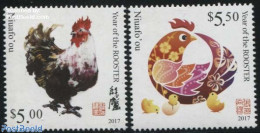 Niuafo'ou 2017 Year Of The Rooster 2v, Mint NH, Nature - Various - Poultry - New Year - Nieuwjaar