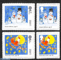 Great Britain 2017 Christmas 4v S-a, Children Design, Mint NH, Religion - Christmas - Art - Children Drawings - Unused Stamps