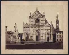 Foto Fotograf Unbekannt, Ansicht Florenz - Firenze, Santa Groce & Dante Alighieri Denkmal, 29 X 23cm  - Lieux