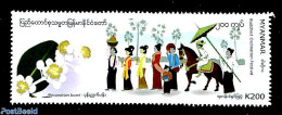 Myanmar/Burma 2019 Buddhist Ordination Festival 1v, Mint NH, Nature - Various - Horses - Folklore - Other & Unclassified