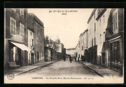 CPA Lempdes, La Grande Rue, Route Nationale  - Autres & Non Classés