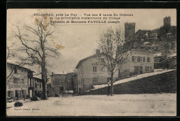 CPA Polignac, Vue Des 2 Tours Du Château Et Les Principaux Restaurants Du Village  - Andere & Zonder Classificatie