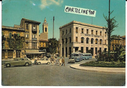 Abruzzo-pescara Piazzale Stazione P N Veduta  Sede Banco Di Napoli Auto Epoca Bus Epoca Anni 40 Negozi Animatissima - Pescara