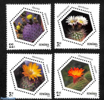 Romania 2023 Cactus Flowers 4v, Mint NH, Nature - Cacti - Flowers & Plants - Ungebraucht