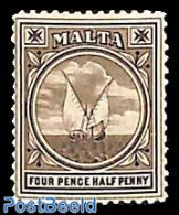 Malta 1899 4.5p, Stamp Out Of Set, Unused (hinged), Transport - Ships And Boats - Barche