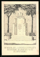 Künstler-AK Offenburg, Denkmal Des 3. Oberelsässischen Infanterie Regiments Nr. 172  - Offenburg