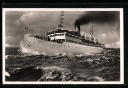 AK Ostsee-Dampfer SS Rugard In Stürmischer See, Flagge  - Dampfer