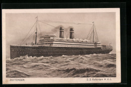 Künstler-AK Passagierschiff SS Rotterdam Auf See  - Paquebote