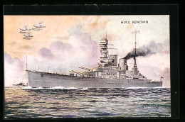 Artist's Pc Kriegsschiff HMS Renown  - Krieg