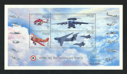 INDE 2007 Bloc N° 47 ** Neuf MNH Superbe Armée De L'Air Indienne Anniversaire Avions Planes AWACS Wapiti Hélicoptère - Unused Stamps