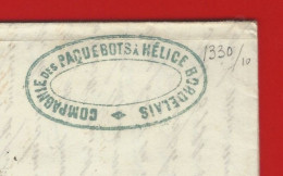 NAVIGATION 1853 ENTETE COMPAGNIE DES PAQUEBOTS A HELICE Bordeaux AGENCE Pour Clossmann Vin  V.HISTORIQUE - 1800 – 1899