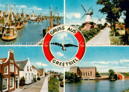 73615567 Greetsiel Fischereihafen Muehle Haeuserzeile Kontor Greetsiel - Krummhörn